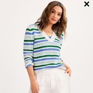 Cabi Spring 2025 "Serena" Open Knit Pullover Sweater! Sz. LG!